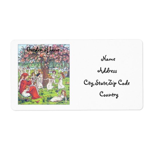Etiket voor de tuin van het liefdesadres (Voorkant)