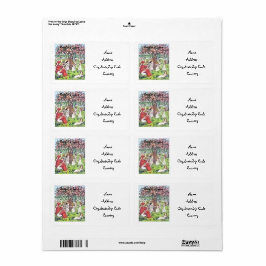 Etiket voor de tuin van het liefdesadres (Full Sheet)