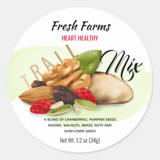 Etiket voor de vermenging van fruit en neusschelpe (Voorkant)