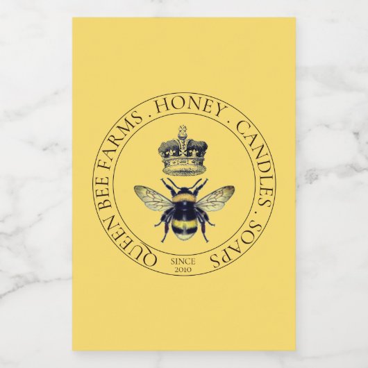 Etiket voor de verpakking van gouden bijen (Enkel label)