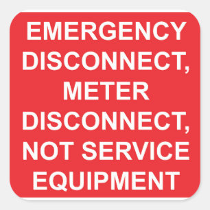 Etiket voor disconnectiemeter voor noodgevallen