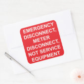 Etiket voor disconnectiemeter voor noodgevallen (Envelop)