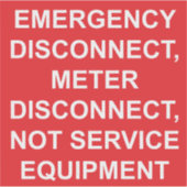 Etiket voor disconnectiemeter voor noodgevallen sticker (Voorkant)