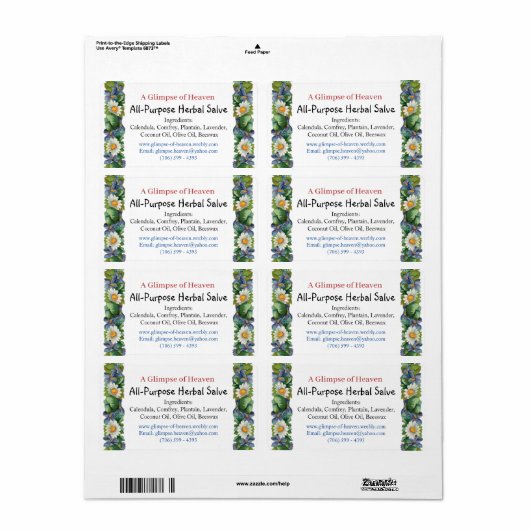 Etiket voor een fles zoutoplossing (Full Sheet)