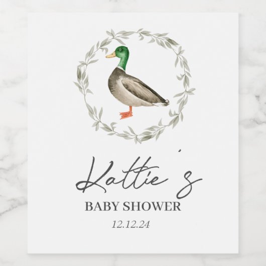 Etiket voor eenden, Eendenetiket, eendenwijn (Enkel label)