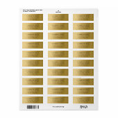 ETIKET VOOR ELEGANT EENVOUDIG SCHOON FAUX GOLD ADD (Full Sheet)