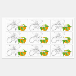Etiket voor etherische olie Lemon Oranje Citrus Labels