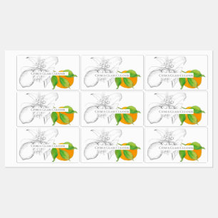 Etiket voor etherische olie Lemon Oranje Citrus Labels