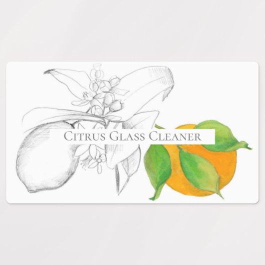 Etiket voor etherische olie Lemon Oranje Citrus Labels (Design 1)