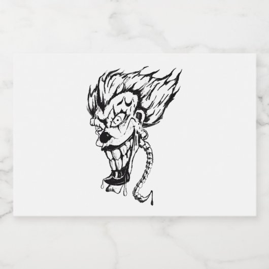 Etiket voor Evil clown Custom Food Container (Enkel label)