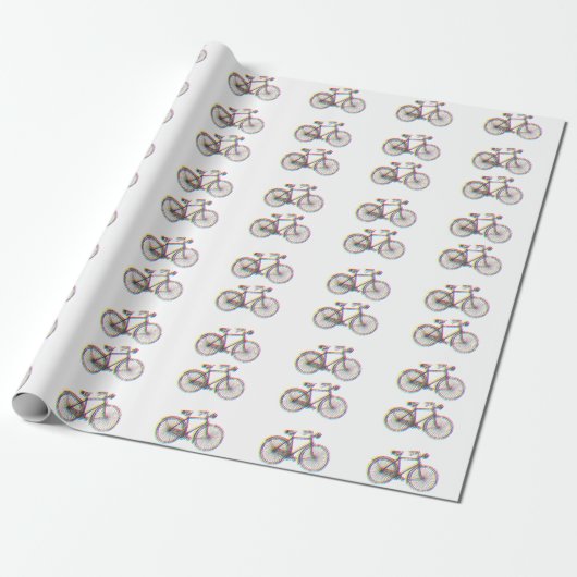 Etiket voor fietsontwerp cadeaupapier (Uitgerold)