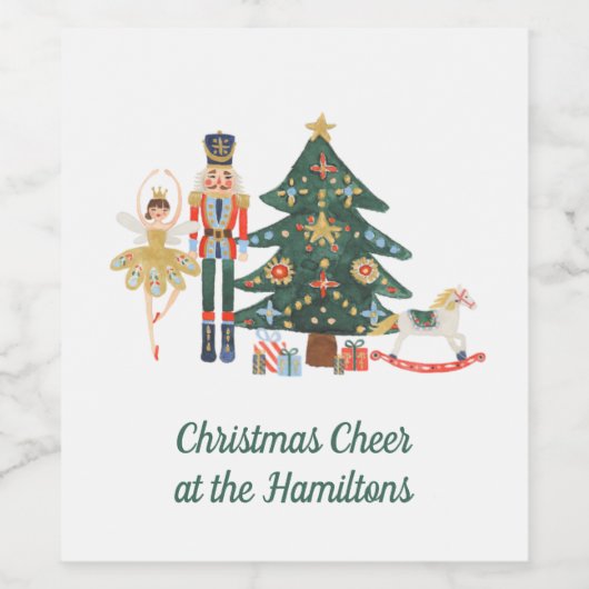 Etiket voor fijne kerst Eigen Nutkraker Wijn (Enkel label)