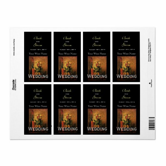 Etiket voor  fijne trouwwijn (Full Sheet)