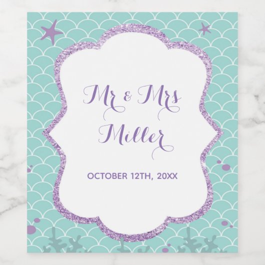 Etiket voor fles wijn of mousserende wijn onder he (Enkel label)