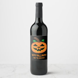 Etiket voor flesje met halloween Pumpkin