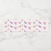 Etiket voor flesjes met bloem en vlinder (Enkel label)