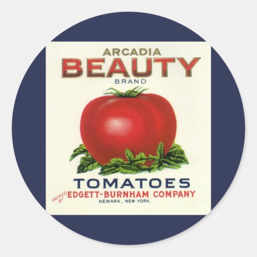  etiket voor fruitkratten, Arcadia Beauty Tomaten (Voorkant)