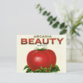  etiket voor fruitkratten, Arcadia Beauty Tomaten Briefkaart (Staand voorkant)