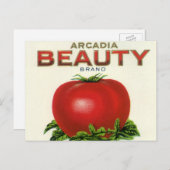  etiket voor fruitkratten, Arcadia Beauty Tomaten Briefkaart (Voorkant / Achterkant)