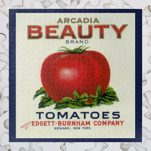 etiket voor fruitkratten, Arcadia Beauty Tomaten Legpuzzel
