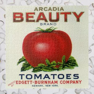 etiket voor fruitkratten, Arcadia Beauty Tomaten Legpuzzel