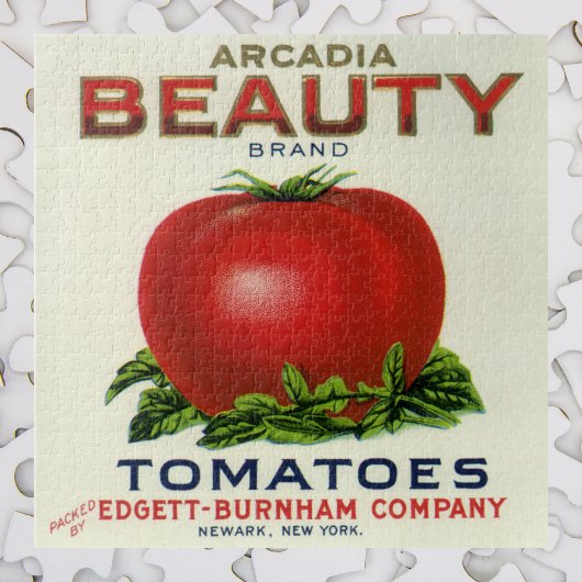 etiket voor fruitkratten, Arcadia Beauty Tomaten Legpuzzel