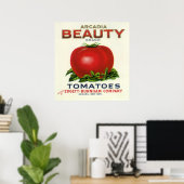  etiket voor fruitkratten, Arcadia Beauty Tomaten Poster (Thuiskantoor)