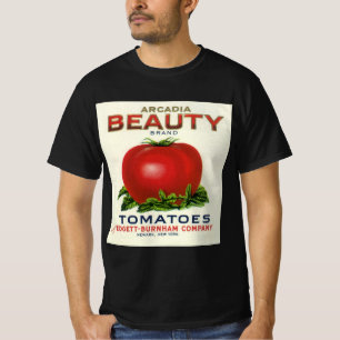 etiket voor fruitkratten, Arcadia Beauty Tomaten T-shirt