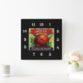  etiket voor fruitkratten Holly - uurklok Vierkante Klok (Huis)