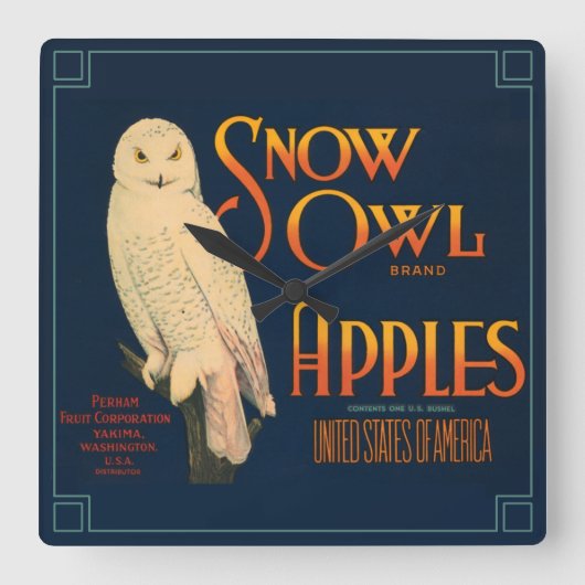 Etiket voor  fruitkratten  vierkante klok (Voorkant)