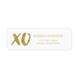 Etiket voor geborsteld XOXO Gold Foil Valentijn
