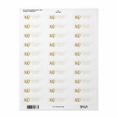 Etiket voor geborsteld XOXO Gold Foil Valentijn (Full Sheet)