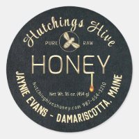 Etiket voor gebrande brons met bijen