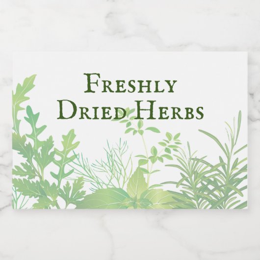 Etiket voor gedroogde kruiden (Enkel label)