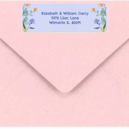 Etiket voor geel en periwinkle Floral Return