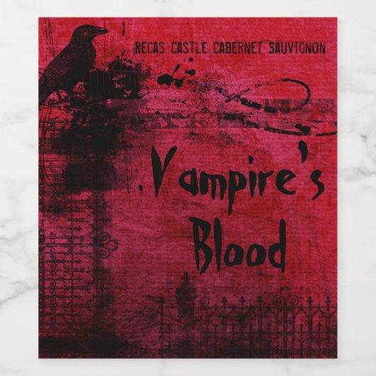 Etiket voor gehakte wijn (Enkel label)