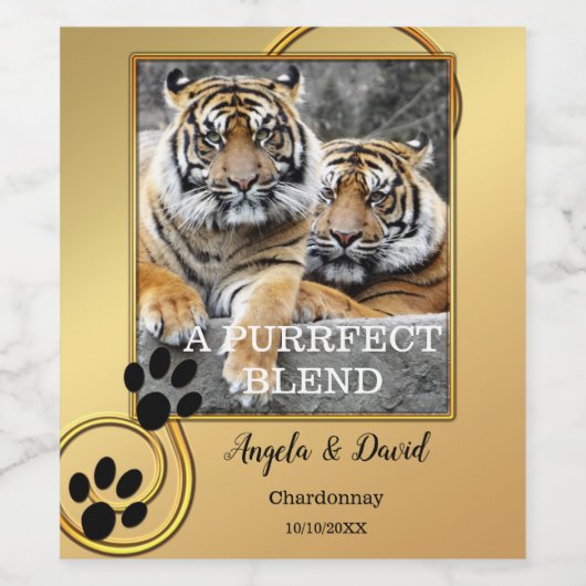 Etiket voor gepersonaliseerde Big Cats Tiger Wedde (Enkel label)