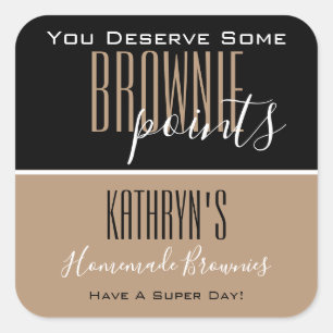 Etiket voor gepersonaliseerde "Brownie Points"-voe