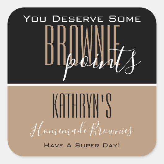 Etiket voor gepersonaliseerde "Brownie Points"-voe (Voorkant)