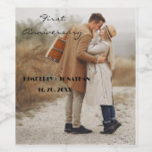 Etiket voor gepersonaliseerde eerste Jubileum Wijn (Enkel label)