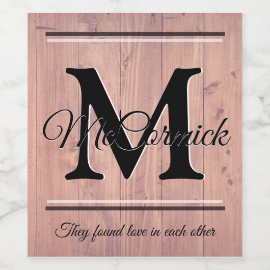 Etiket voor gepersonaliseerde familie wijn uit fle (Enkel label)