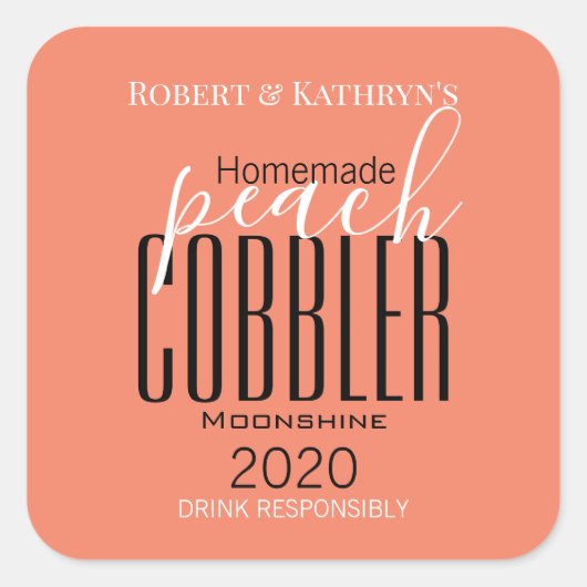 Etiket voor gepersonaliseerde "peach Cobbler" (Voorkant)