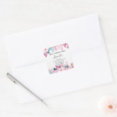 Etiket voor gepersonaliseerde roze groene Floral C (Envelop)