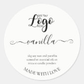 Etiket voor gepersonaliseerde thuiskaarsen (Voorkant)