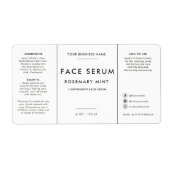 Etiket voor gezichtsserum druppelfles Salon Spa (Voorkant)