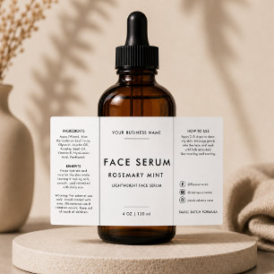 Etiket voor gezichtsserum druppelfles Salon Spa