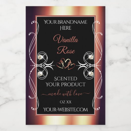 Etiket voor glamoureus Black en Roos Brown Decor P (Enkel label)