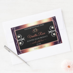 Etiket voor glamoureus Black en Roos Brown Decor P