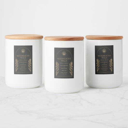 Etiket voor Goud en Rand Witchy Tarot Candle (Flessen)