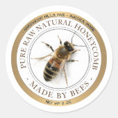 Etiket voor goudbijenhoningraat (Voorkant)
